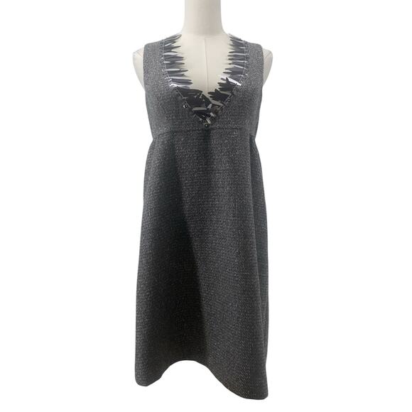 anna sui target womens tweed sequin fringe mini dress size small gray - Picture 1 of 7